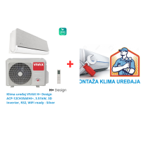 Klima uređaj VIVAX H+ Design ACP-12CH35AEHI+, 3.51kW, 3D Inverter, R32, WiFi ready - Silver SA MONTAŽOM